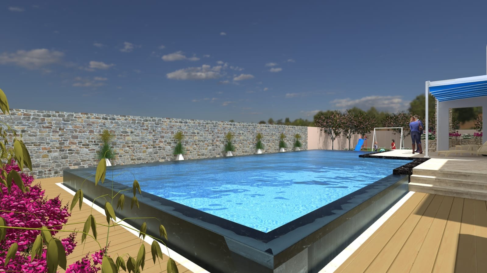 Piscine à débordement