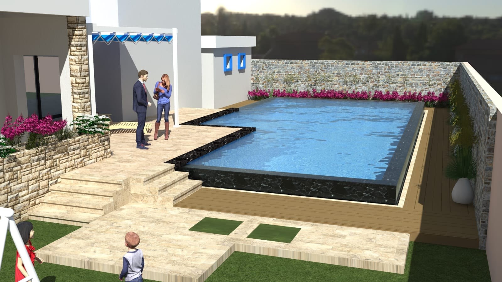 Piscine à débordement