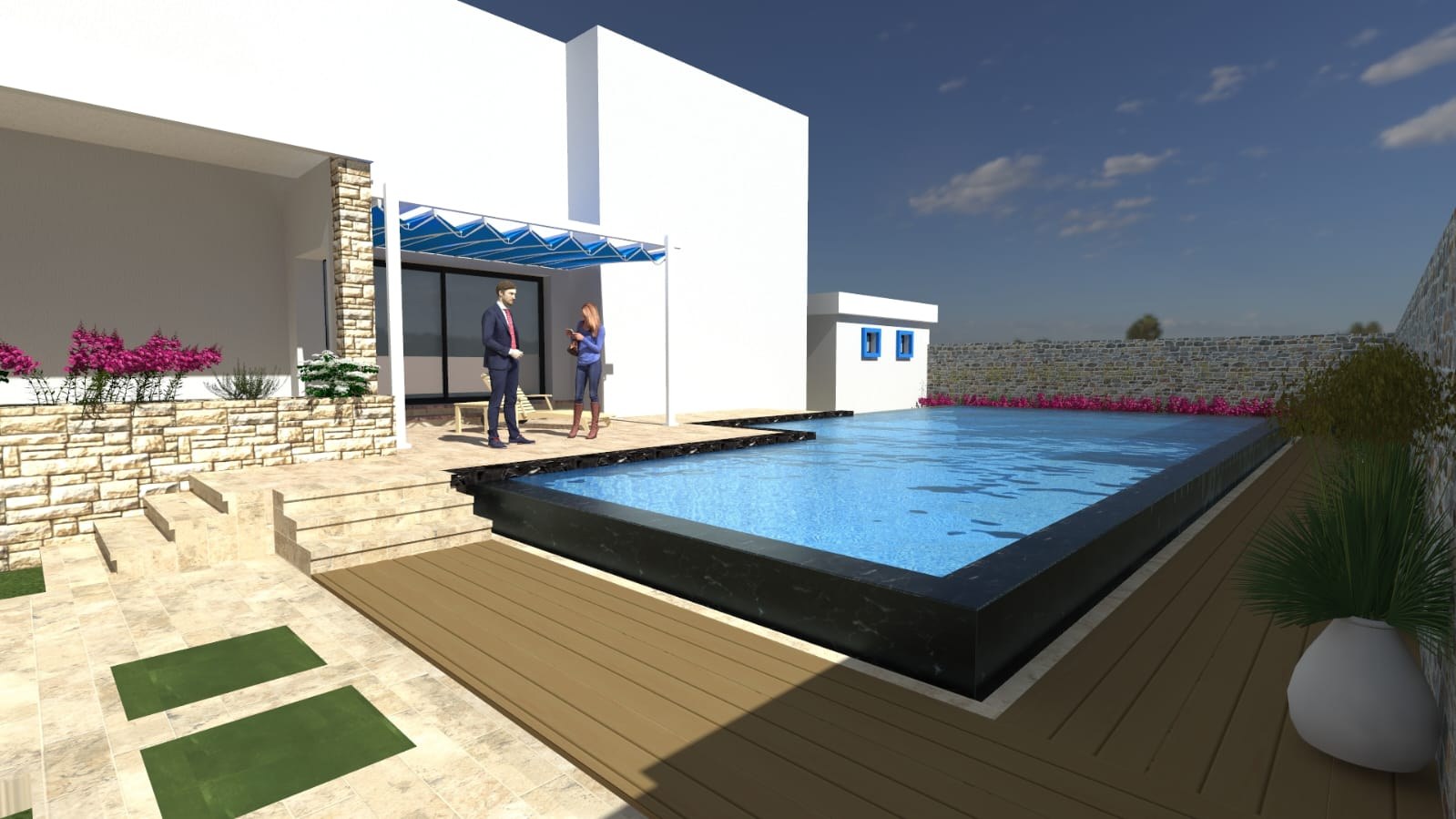 Piscine à débordement