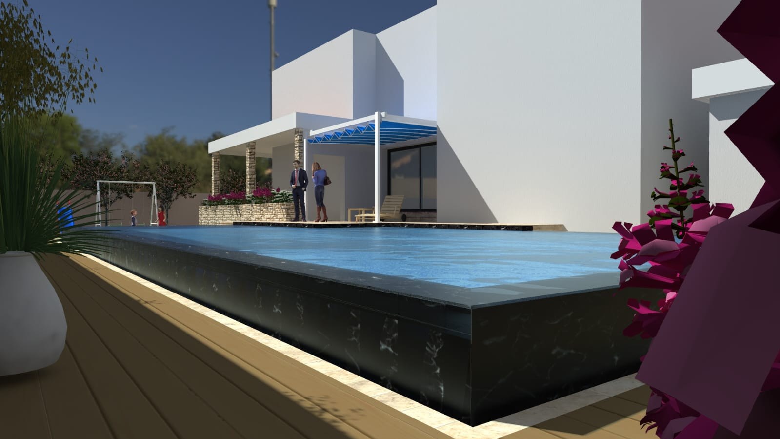 Piscine à débordement