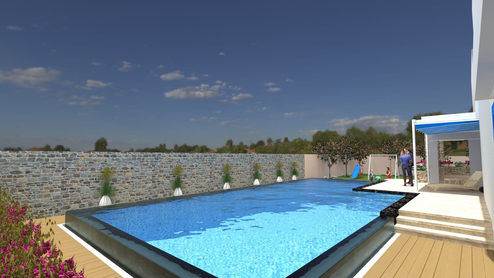 Piscine à débordement