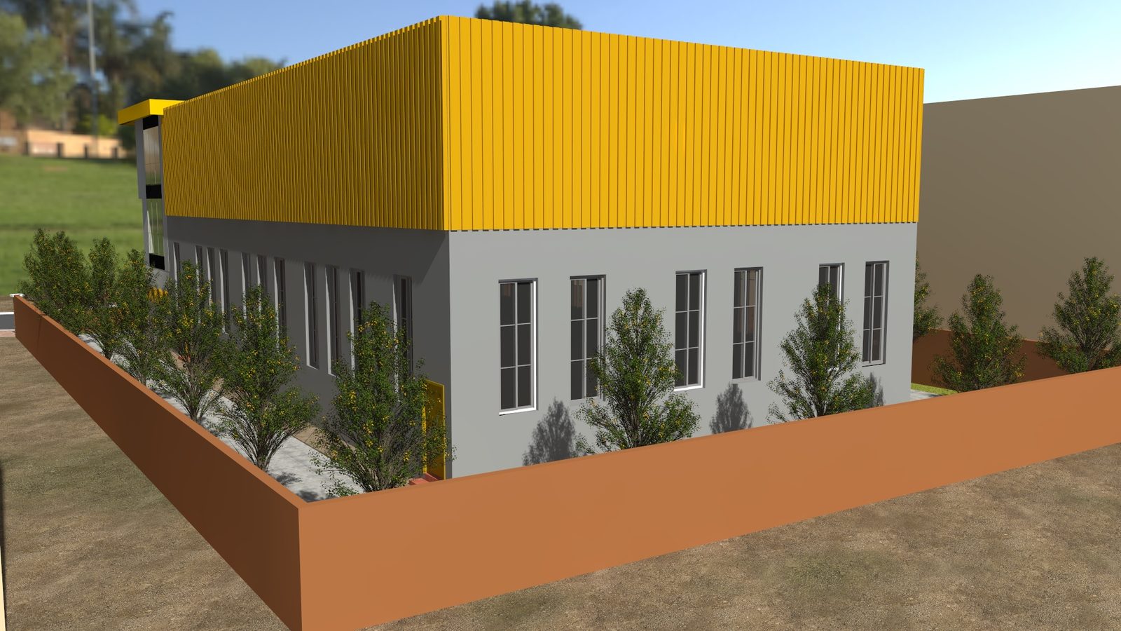Usine Youbi, façade hangar